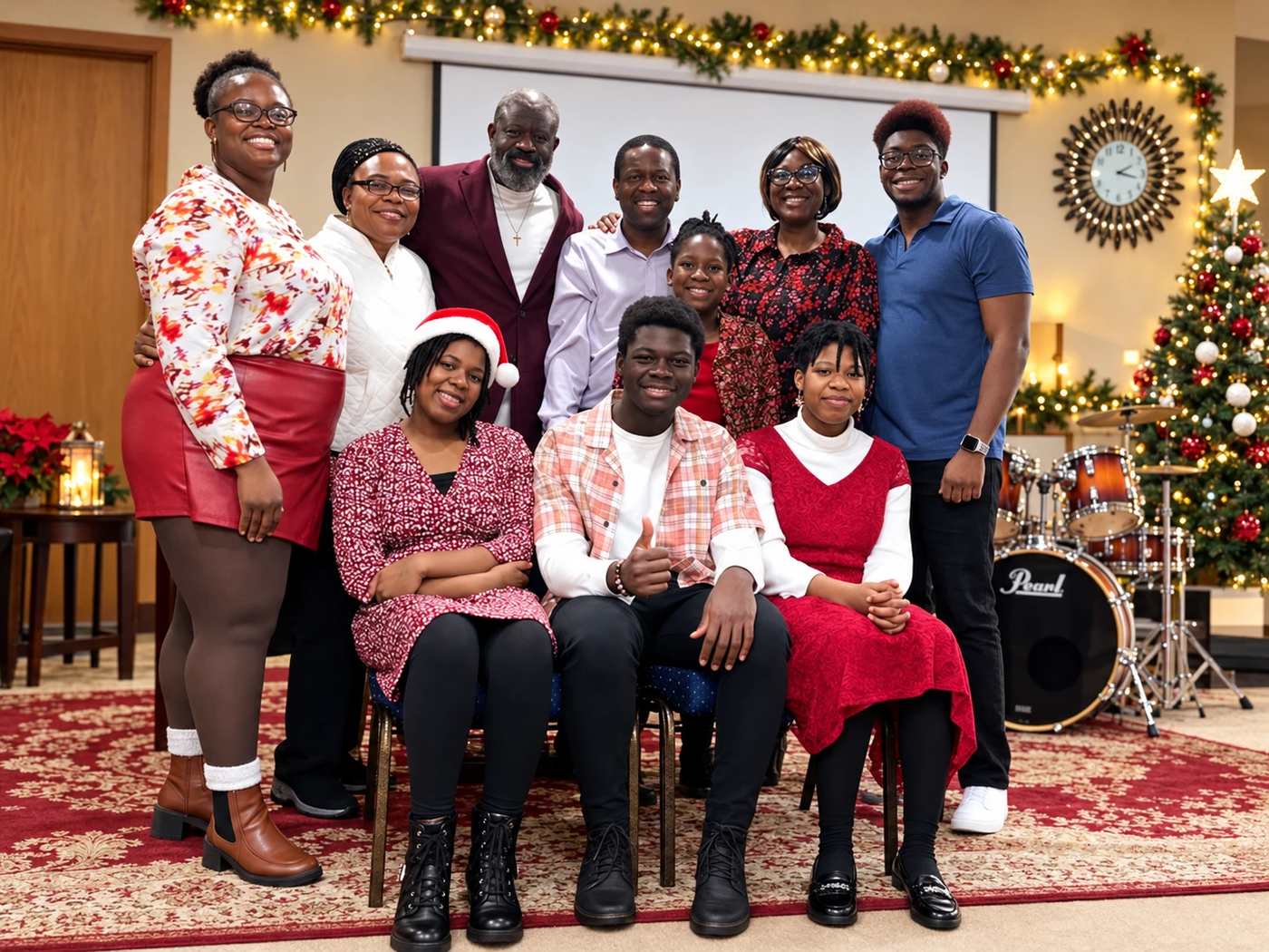 Members of House of Glory together at the Christmas celebration